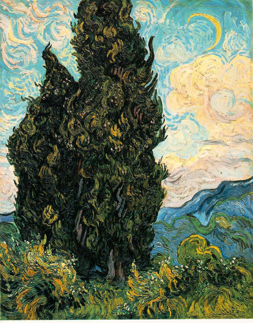 cypresses, Vincent van Gogh, 1889