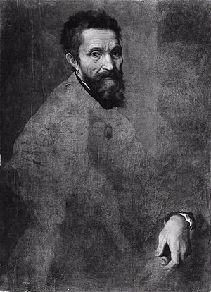 Portrait of Michelangelo Buonarroti, ca. 1540, Jacopino del conte